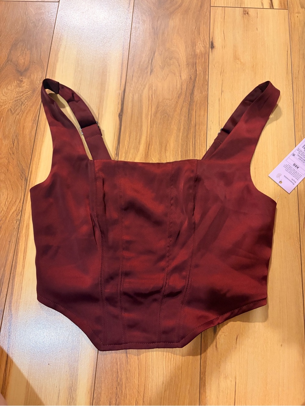wild fable Burgundy Square-Neck Crop Top